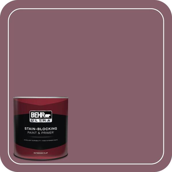 BEHR ULTRA 1 qt. #BIC-35 Vintage Plum Flat Exterior Paint & Primer