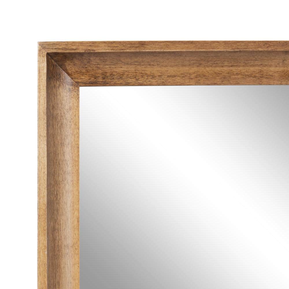 Rustic Brown Rectangular Wooden Wall Mirror 24" x 36"