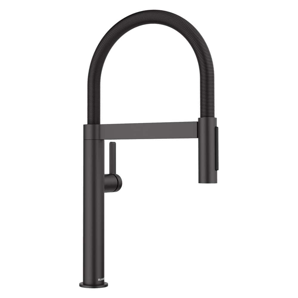 Culina II Mini Single Handle Pull Down Sprayer Kitchen Faucet in Matte Blac