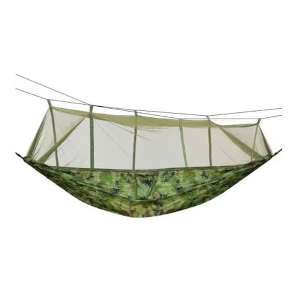 AOPSPS 8.5 ft. Portable 600 lbs. Load 2-Persons Outdoor Hiking Camping Hammock with Mosquito Net in Camouflage