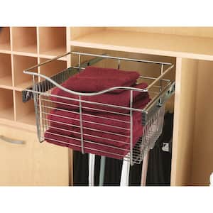 11 in. H x 30 in. W Chrome Steel 1-Drawer Wide Mesh Wire Basket