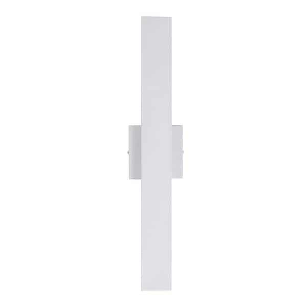 22 in. White Rotary Base Integrated LED Outdoor Hardwired Wall Lantern Scone with 15-Watt LED Bulb for Yard, Entryway