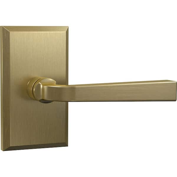 DELANEY HARDWARE Bravura 904SG-1 Privacy (Bed/Bath) Door Lever Solid Brass Satin Brass w/ square trim