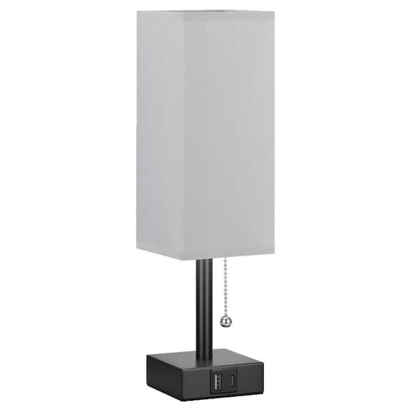 Unbranded Upgraded 14.7 in. Black Dimmable Integrated LED Task and Reading Lamp with USB Port in Gray Shade