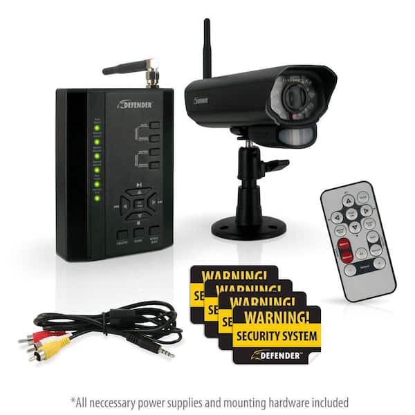 Defender Digital Wireless 4-Channel DVR Security System with receiver, SD Card Recording and Long Range Night Vision Cameras
