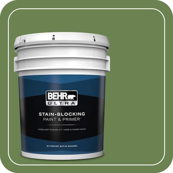 BEHR ULTRA 5 gal. #430D-6 Happy Camper Satin Enamel Exterior Paint & Primer
