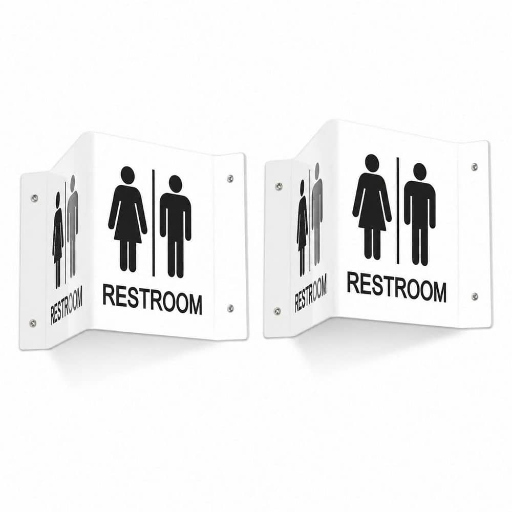 2 Pack 6 x 8 in. Acrylic Unisex Restroom Sign White Finish Bathroom Door Wall Mount Indoor Outdoor Use price history on PriceWatchPro