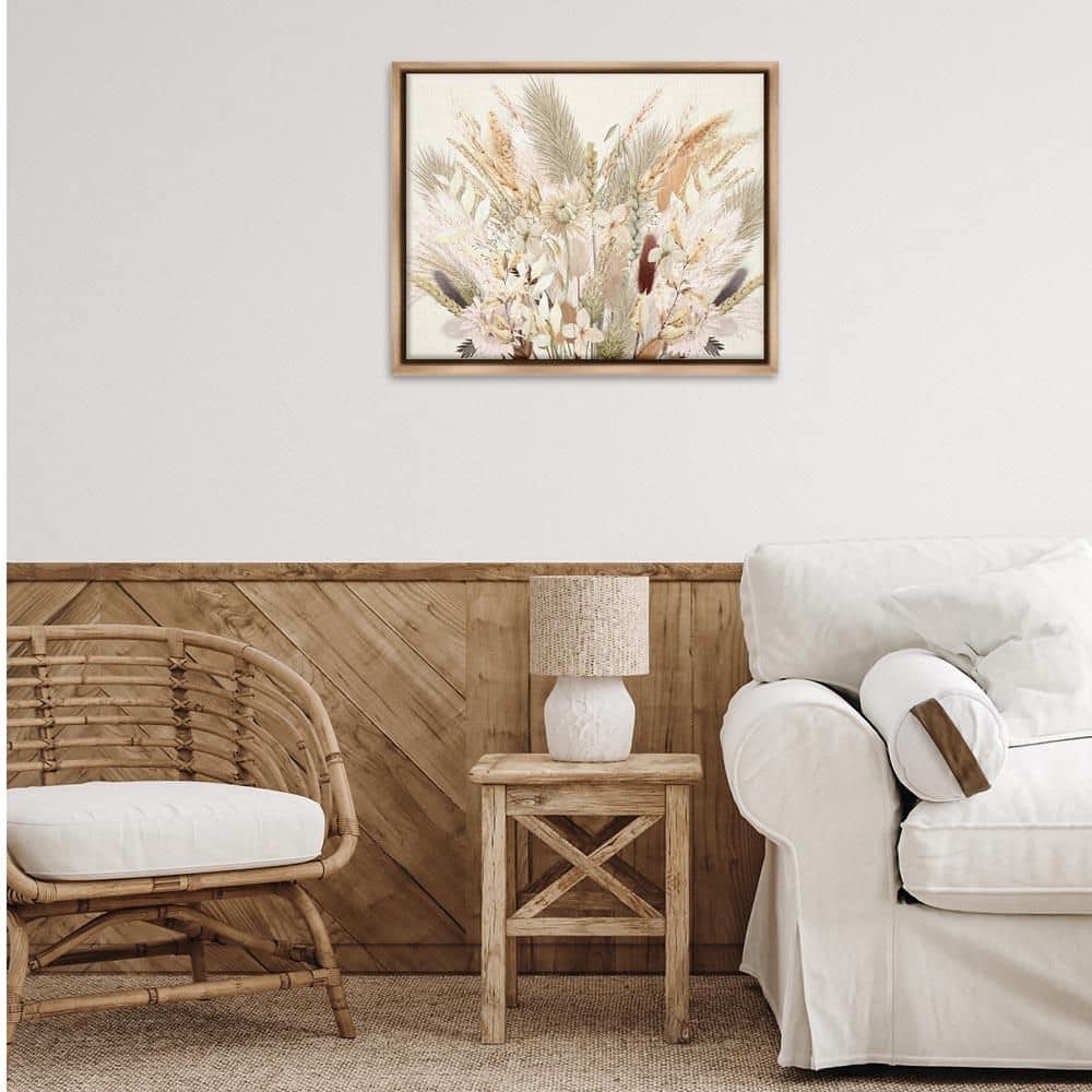 Natural Wheat and Country Herbs by Val Rhodes Brown Floater Frame Nature Graphic Art Print 25 in. x 31 in. price history on PriceWatchPro