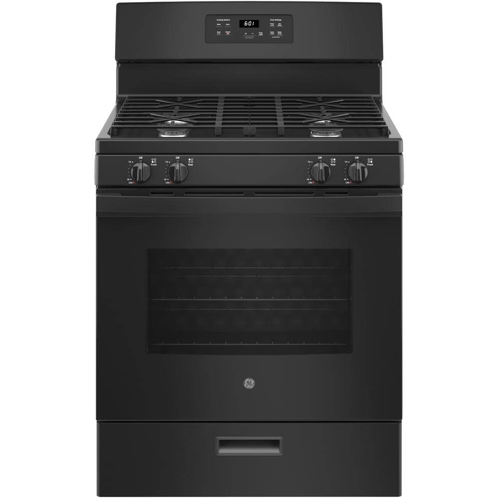 30" Black Freestanding Gas Range with Self-Cleaning Mode