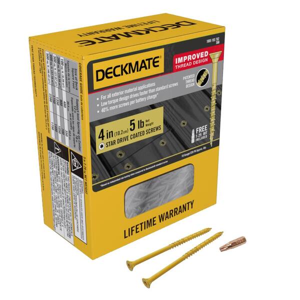 Deckmate Coated Screws Star Drive T-25 8ga X 1 1/4 in Tan 1 lb Box 