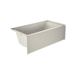 SIGNATURE 60 in. x 30 in. Soaking Bathtub with Left Drain in Oyster