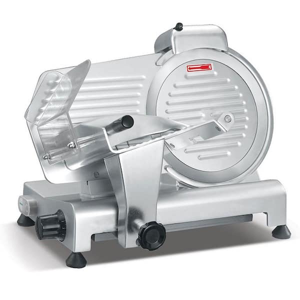 BigBite 10 in. Cast Aluminum Electric Meat Slicer, 330W with Straight Blade