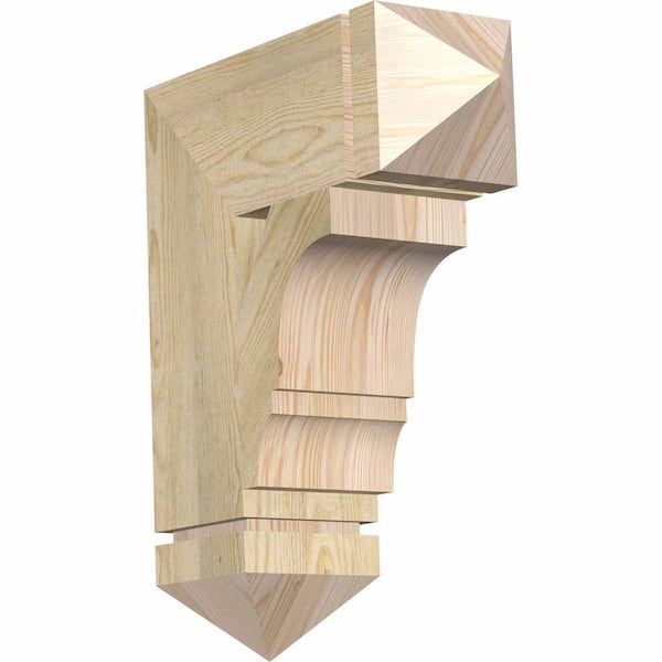 Ekena Millwork 6 in. x 22 in. x 18 in. Douglas Fir Balboa Arts and Crafts Rough Sawn Bracket