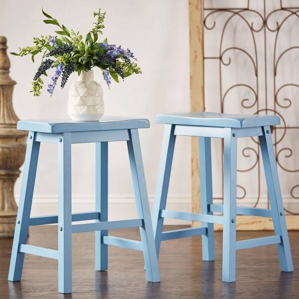 HomeSullivan Elliot 24 in. Blue Bar Stool