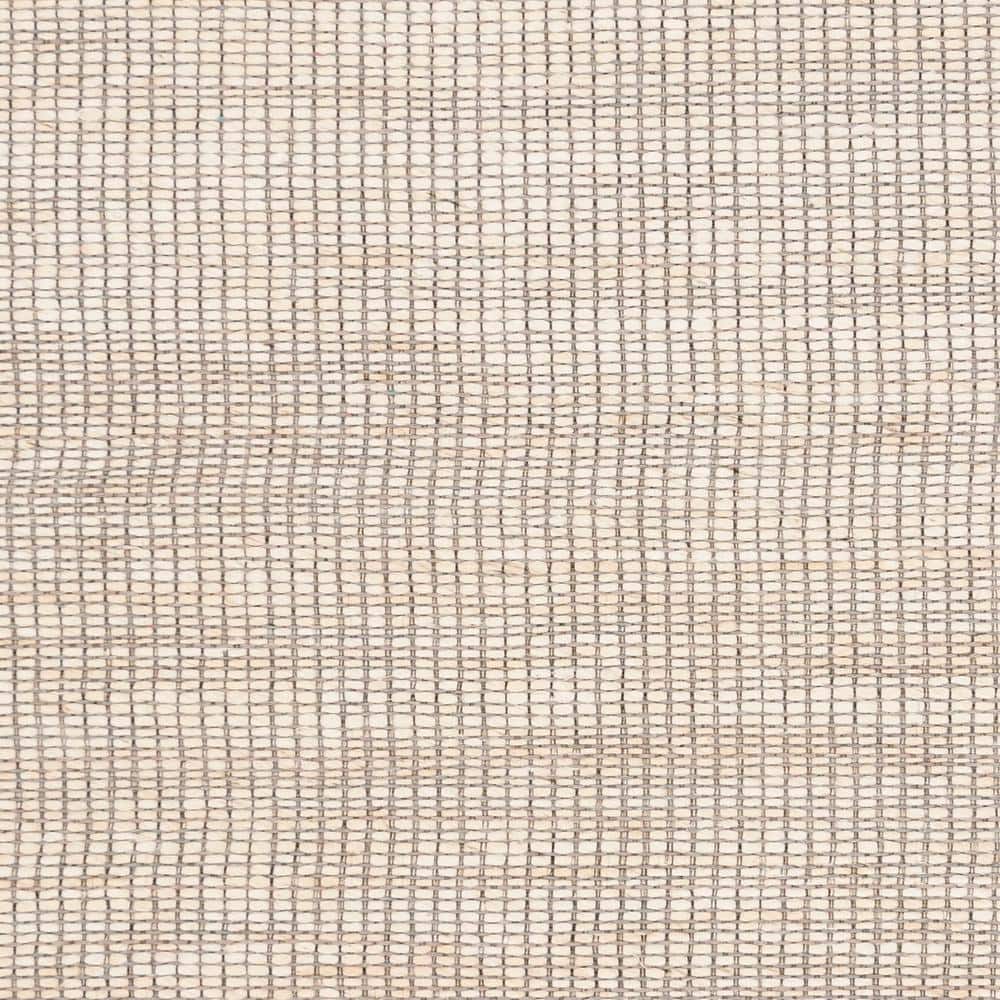 Elegant Ivory 6' x 6' Square Hand-Woven Wool & Viscose Area Rug