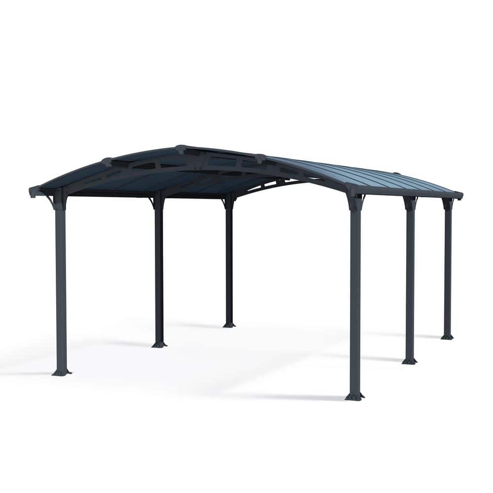CANOPIA by PALRAM Arcadia 12 ft. x 17 ft. Gray/Gray Metal Carport
