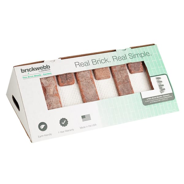 Brickwebb Castle Gate Thin Brick Sheets - Corners (Box of 3 Sheets) 21 in. x 15 in. (5.3 lin. ft.)
