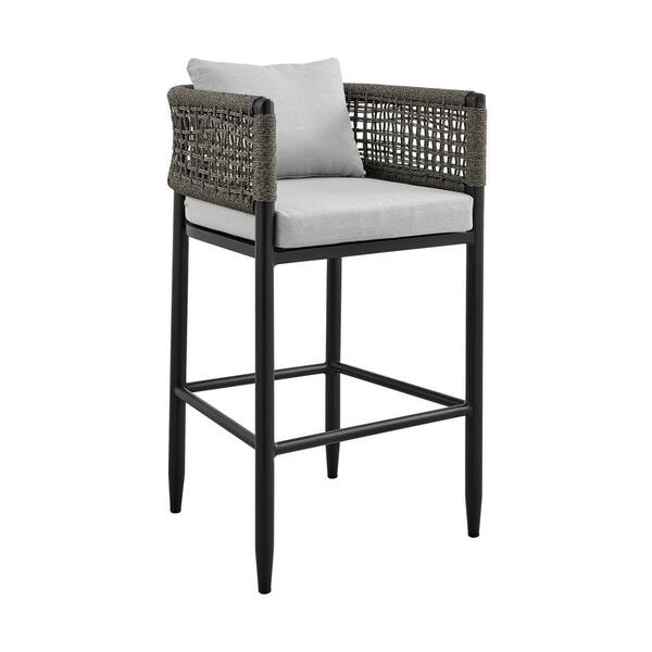 Armen Living Felicia 30 in. Bar Height Aluminum Outdoor Bar Stool with