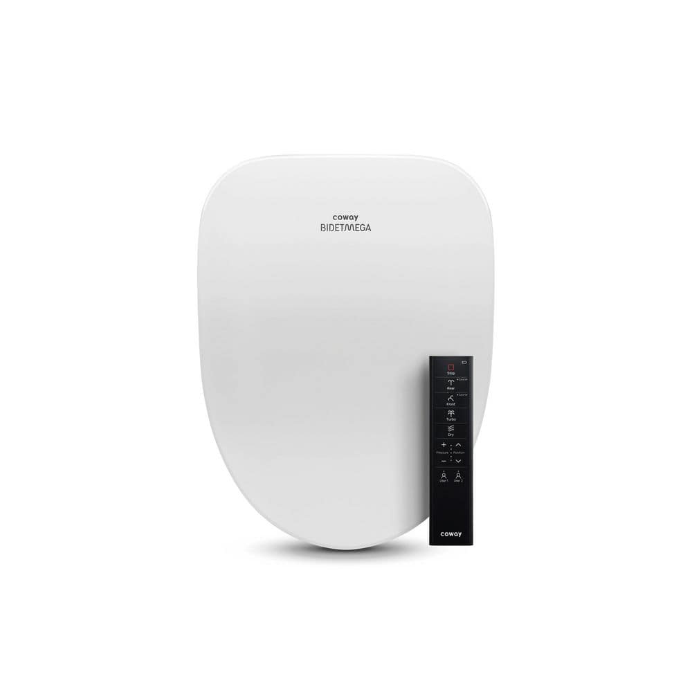 Coway Bidetmega 500S Electric Instant Heating Bidet Seat for Elongated Toilets in White