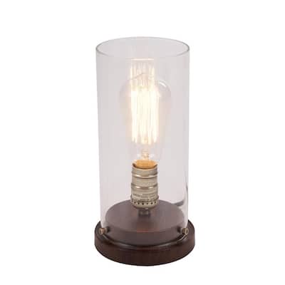 10 in. Faux Wood Vintage Uplight Lamp