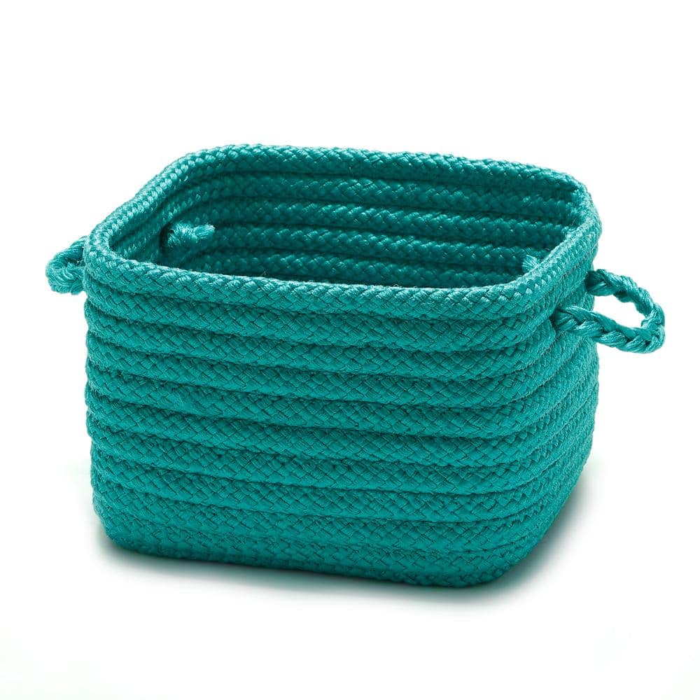 Turquoise 10 in. x 10 in. x 7 in. Polypropylene Solid Shelf Storage