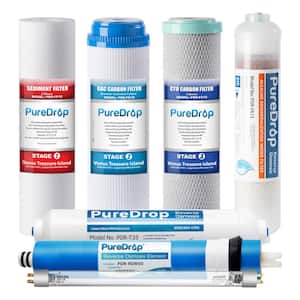 50 GPD Reverse Osmosis Water Filter Replacement Cartridges for with Alkaline Filter and UV Light