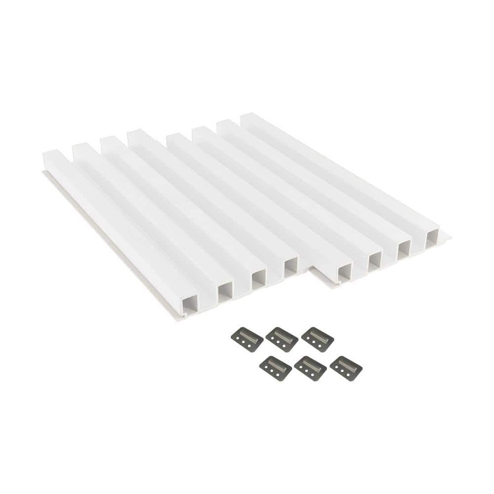 American Pro Decor 1 in. x 3-1/4 ft. x 9 ft. Wall Cladding White ...