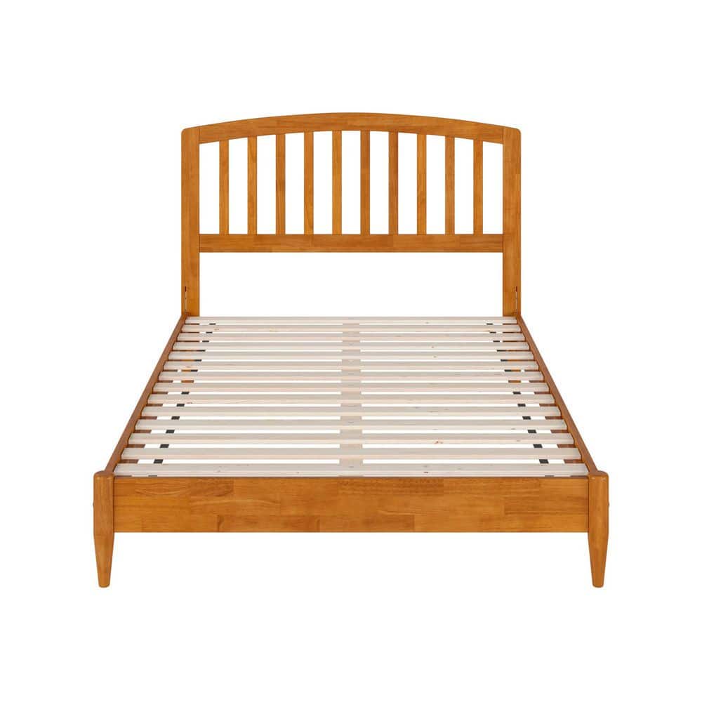 Quincy Light Toffee Full Wood Platform Bed with Slats