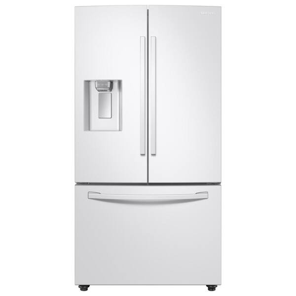Samsung 28 Cu Ft 3 Door French Door Refrigerator In White With Coolselect Pantry Rf28r6202ww The Home Depot