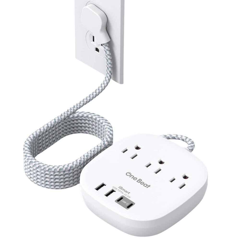 10 ft. Flat Plug Power Strip Ultra Thin Extension Cord, 3 Outlets, 4 USB Ports (2 USB-C), No Surge Protection for Travel price history on PriceWatchPro