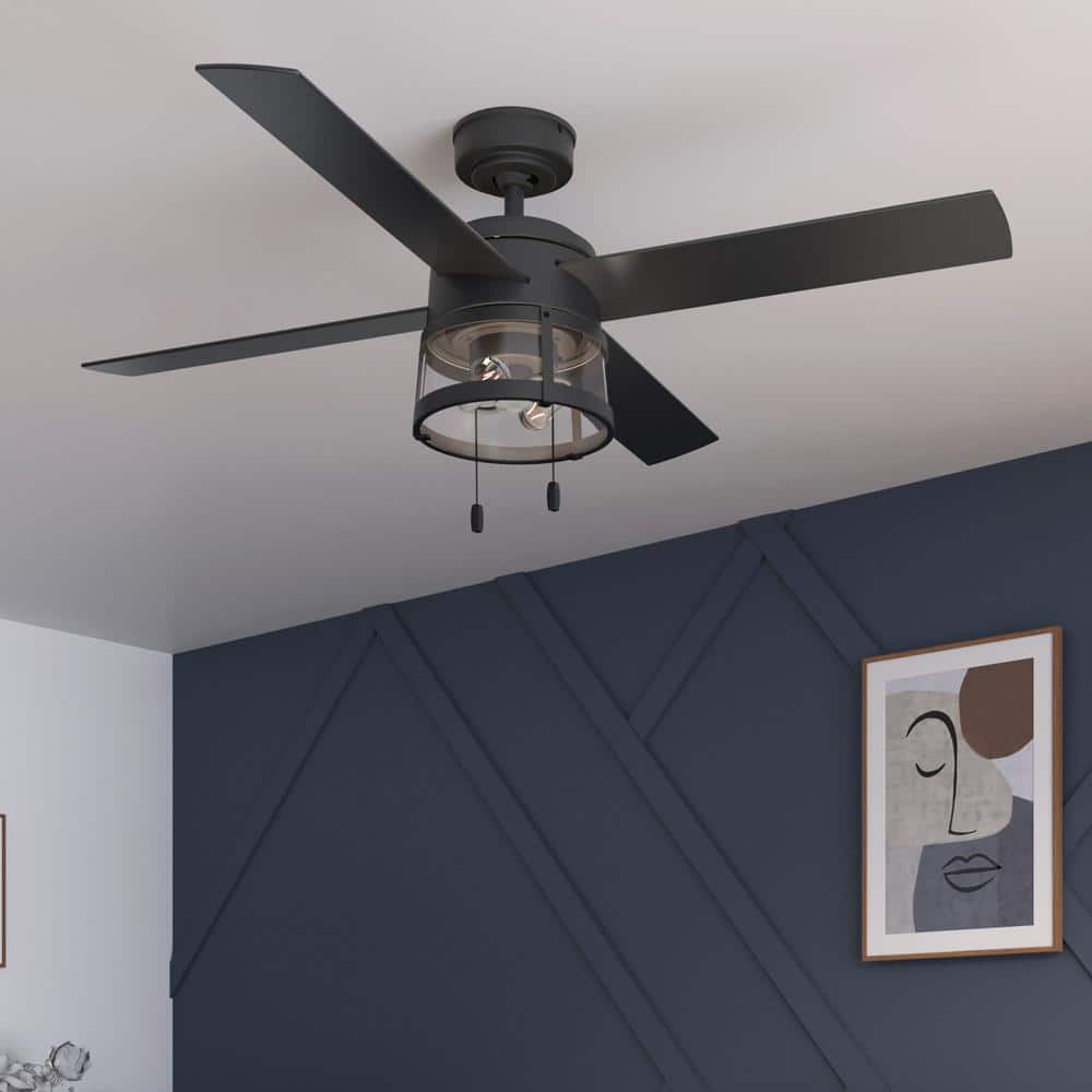 Tacoma 52 in. Indoor/Outdoor Matte Black Ceiling Fan with Light Kit Included price history on PriceWatchPro