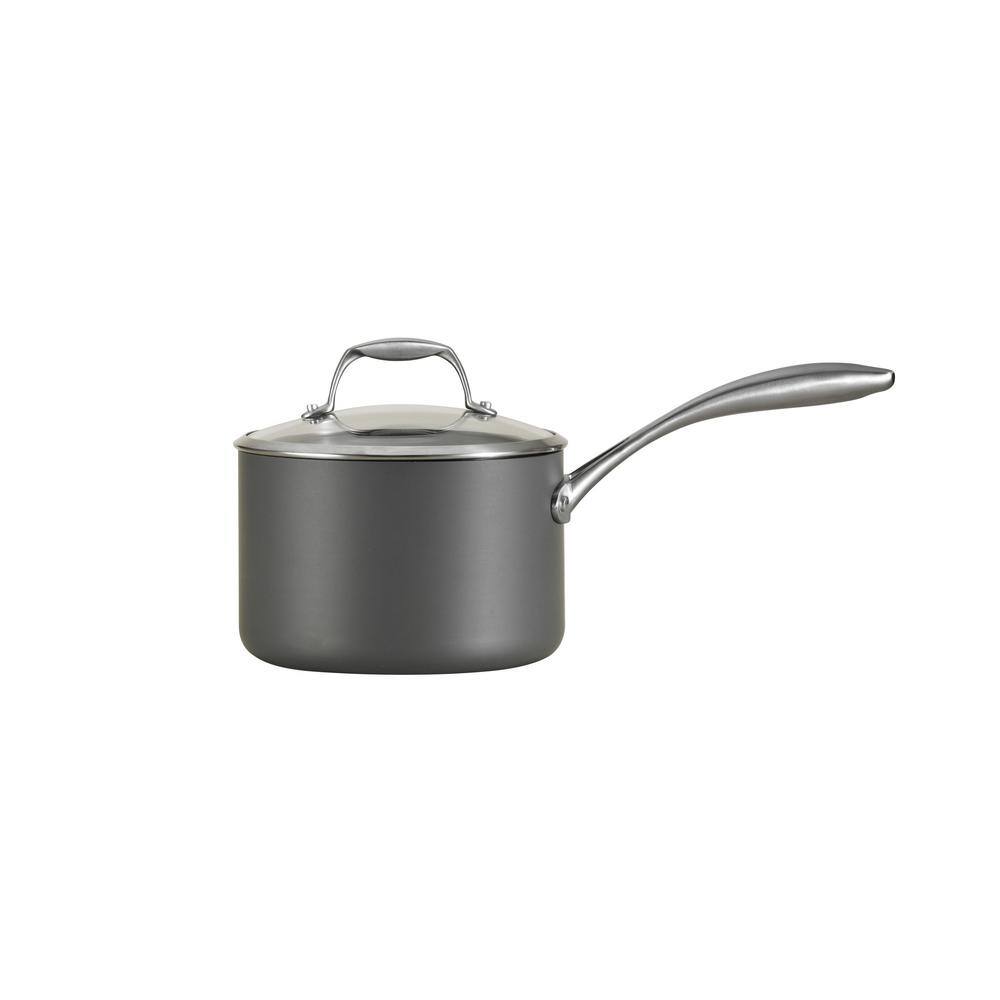 3 Qt Gray Aluminum Non-Stick Covered Sauce Pan