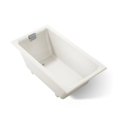 Tea-for-Two 66 in. x 36 in. Rectangular Soaking Bathtub with Reversible Drain in Biscuit