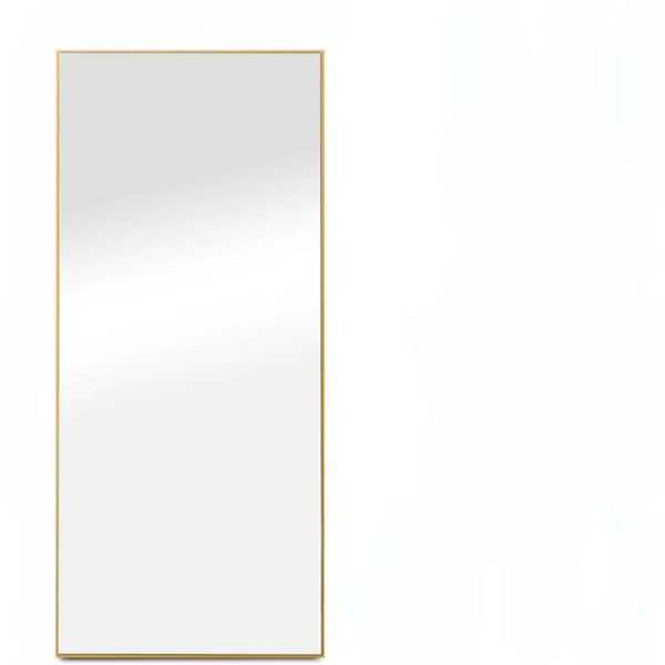 Unbranded 24 in. W x 71 in. H Rectangle Aluminum Alloy Framed Gold Mirror Modern Design Standing Floor Mirror for Living Room