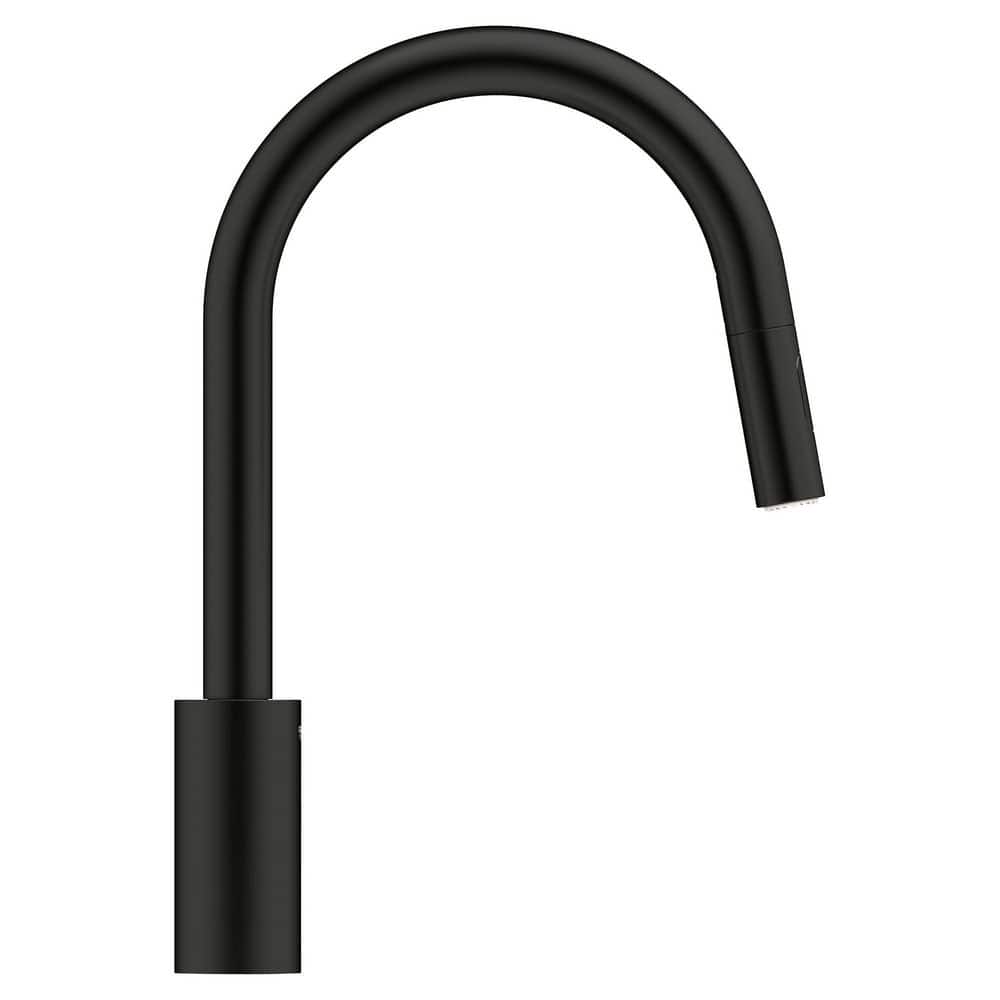 Sleek Matte Black Single-Handle Pull-Down Kitchen Faucet