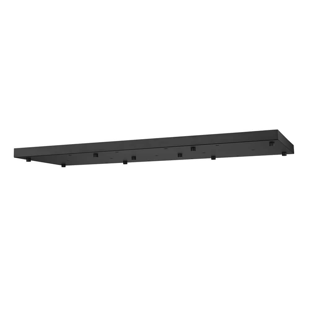 Multi Point Canopy 42 in. 17-Light Matte Black Linear Ceiling Plate ...