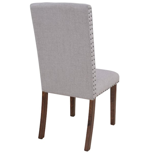 JASMODER Gray Fabric Parsons Chair Set of 2