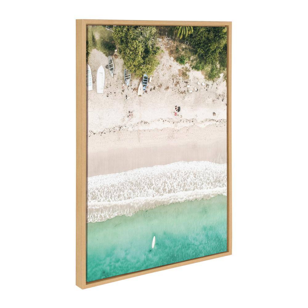 Tropical Beach Aerial View Framed Canvas Print