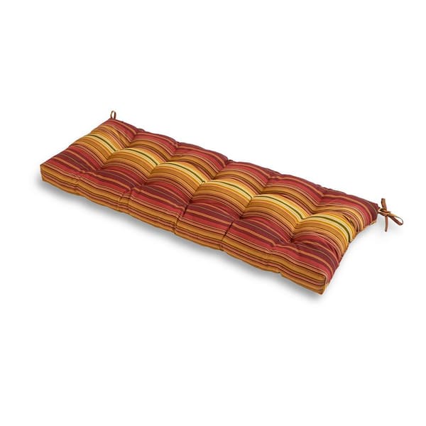 Greendale Home Fashions Kinnabari Stripe Rectangle Outdoor Bench Cushion