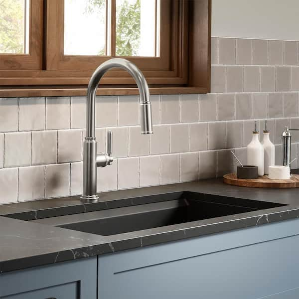 Revolv Single Handle Pull Down Sprayer Kitchen Faucet in Vibrant Stainless