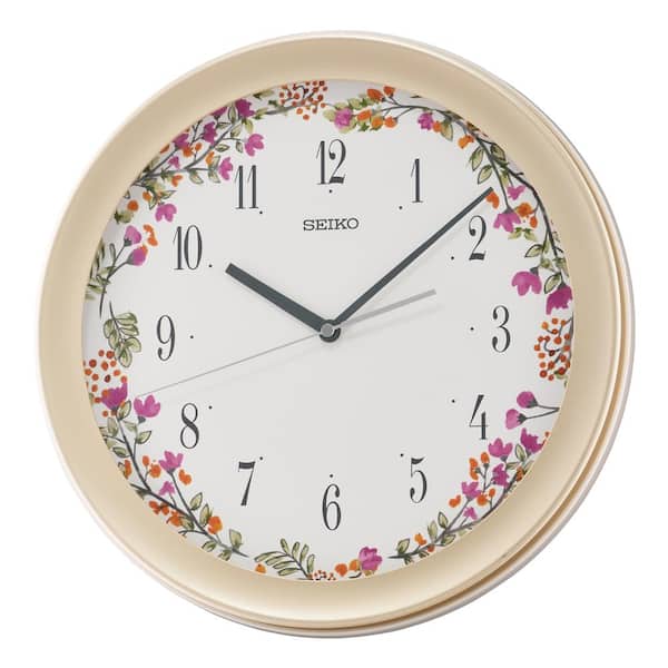 Seiko Niko Pink Flower Wall Clock