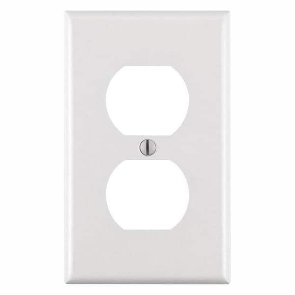 Leviton 1-Gang White Duplex Outlet Wall Plate (10-Pack)