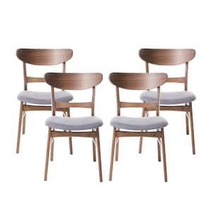 Idalia 30.80 X 20.60 X 19.60 Dark Grey and Walnut Fabric Upholstered Dining Chair (Set of 4)