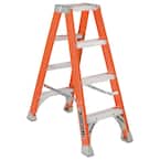 4 ft. Fiberglass Twin Step Ladder with 300 lbs. Load Capacity Type IA Duty Rating
