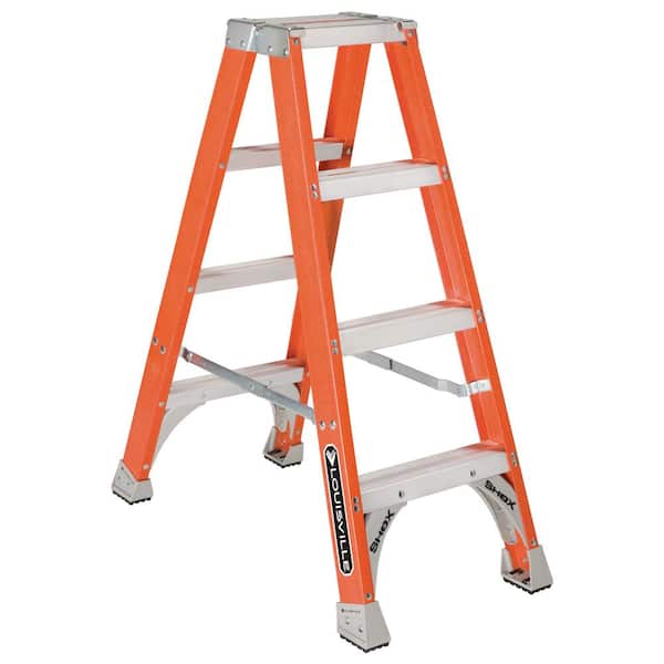 Louisville Ladder 4 ft. Fiberglass Twin Step Ladder with 300 lbs. Load Capacity Type IA Duty Rating