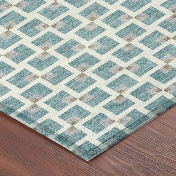 Chantille Machine Washable Indoor/Outdoor Abstract ACN2602 Teal 5 ft. x 7 ft. 6 in. Area Rug