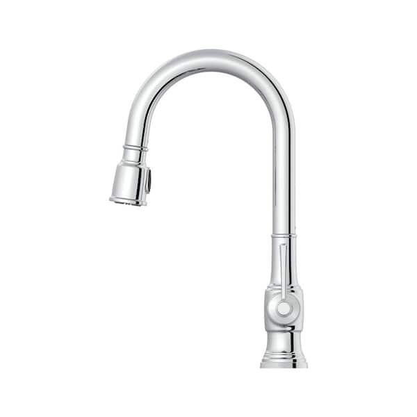 Hoyt Single Handle Pull-Down Sprayer Kitchen Faucet in Chrome