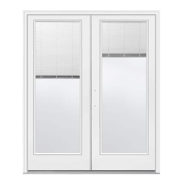 JELD-WEN 72 in. x 80 in. Primed Steel Right-Hand Inswing Full Lite Stationary/Active Patio Door w/Internal Blinds