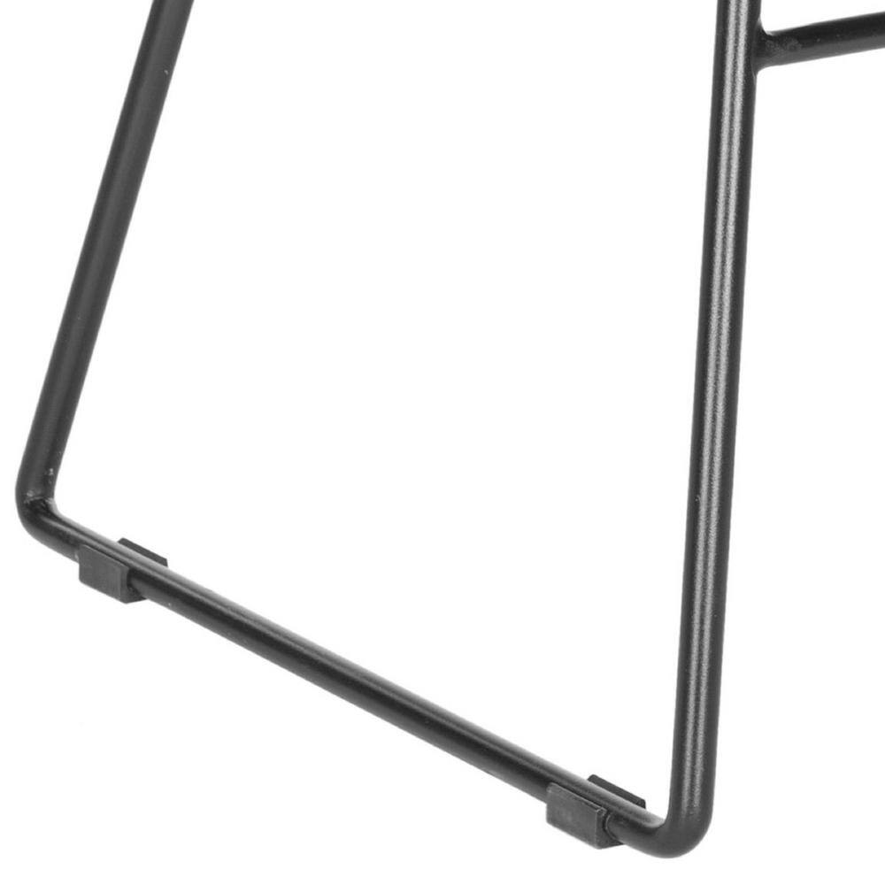 Akito Black Faux Leather and Metal Backless Counter Stools, Set of 2