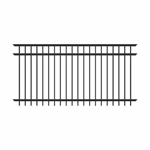 Natural Reflections 4 ft. x 8 ft. Black Aluminum Heavy-Duty Fence Panel